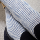 Sky Blue & Off-White – Houndstooth – Linen – Mazarin X Scavini