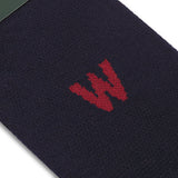 Chaussette monogrammée à l'unité - Bleu marine & Rouge