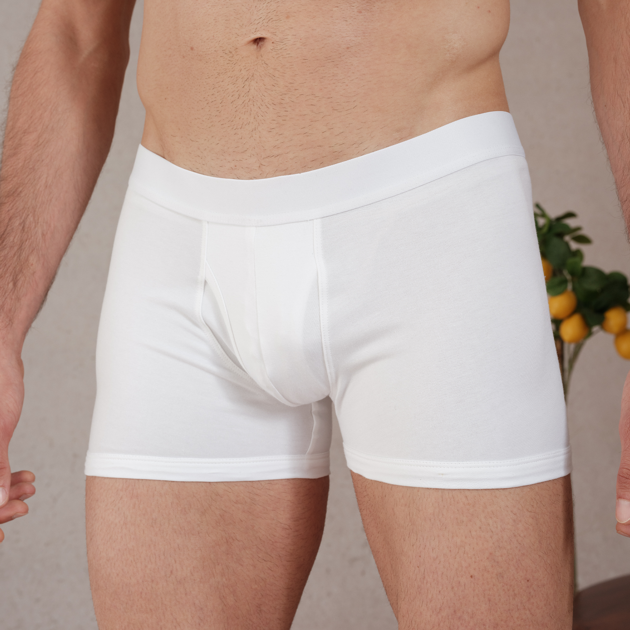White boxer briefs in soft, durable organic cotton – Mes