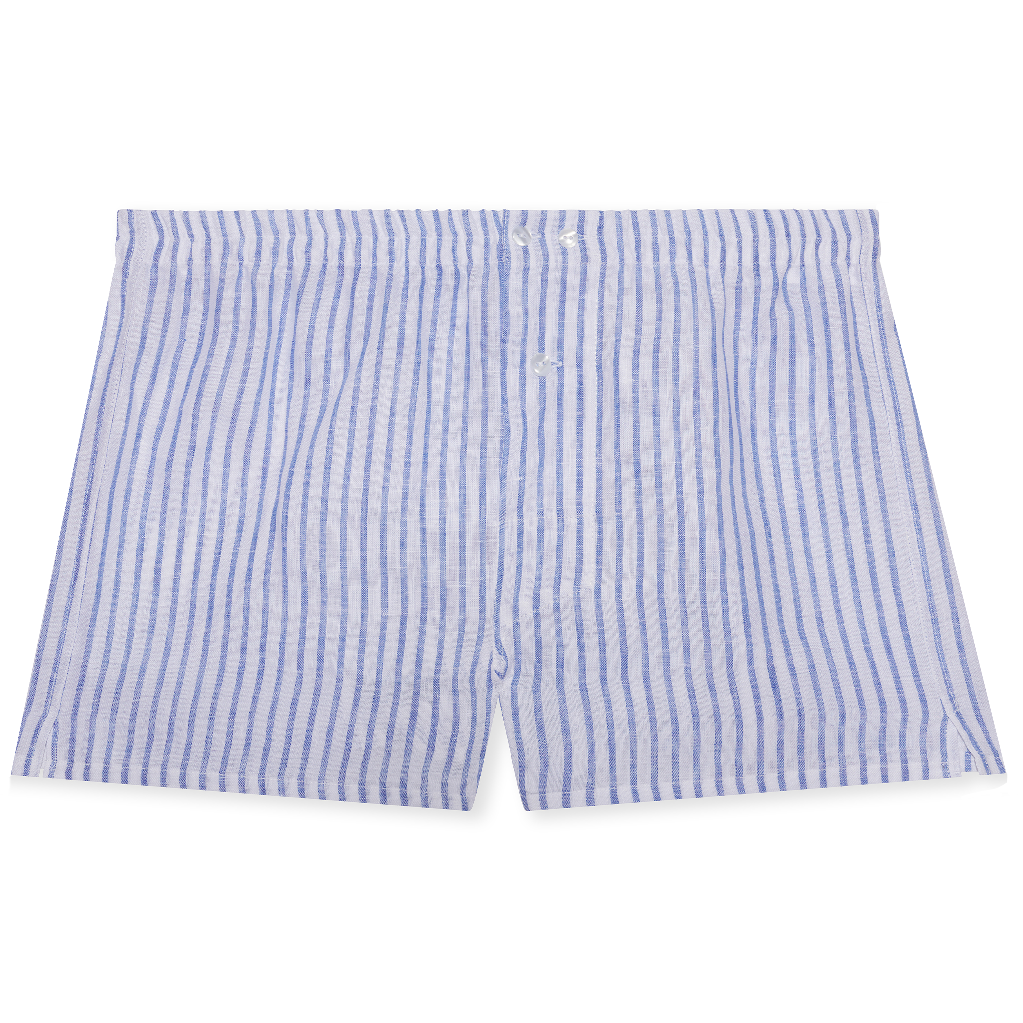 White & Blue -Classic Boxers - Linen