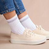 White & Gray - Stripes - Cotton