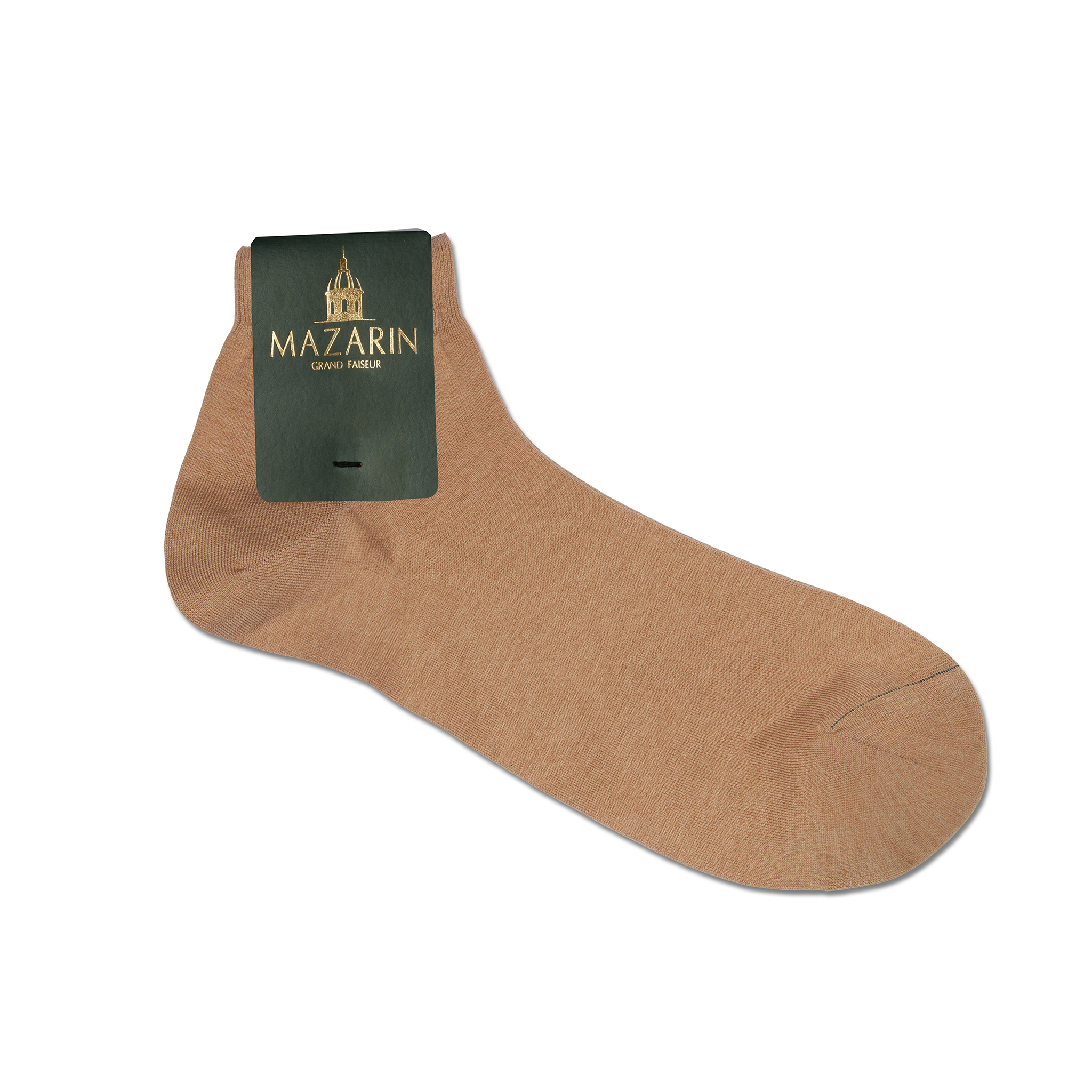 Chaussettes camel hauteur cheville Coton Supersoft Mazarin