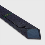 Tie with anthracite and navy printed pattern - Silk