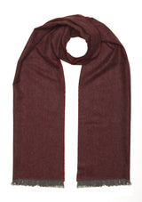 Écharpe 100% Cachemire - Chevrons - Rouge & Gris