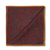 Pochette Acier & Rouge - Motif Corail - Laine & Soie