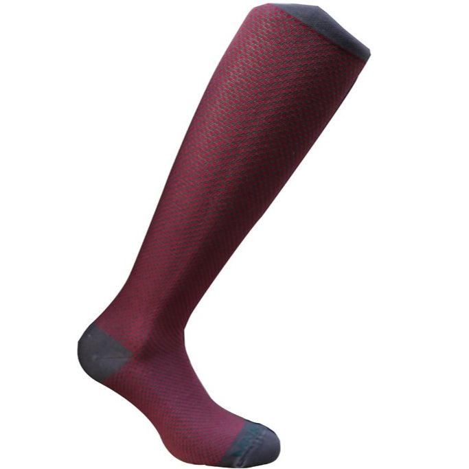 Grey & Burgundy - Compression Socks