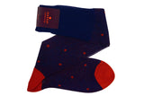 Blue & Orange - Polka-Dots - Cotton Lisle
