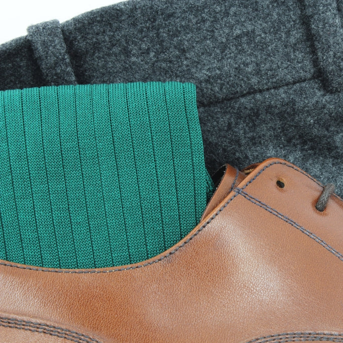 Green socks 100% Cotton lisle – Mes Chaussettes Rouges