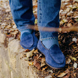 Ink & Sky Blue - Deckchair stripes - Cotton Lisle