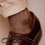 Brown & Dark Beige - Plaited - Wool