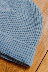Himmelblau - Mütze - 100% Kaschmir