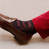 Marine & Rouge - Chevrons XXL - Laine