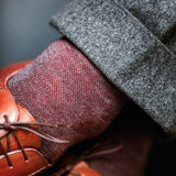 Burgundy & Steel - Birdseye - Wool