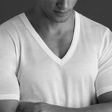 White - V-Neck T-Shirt - Cotton