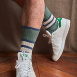 Vert & Marine & Blanc - Bandes - Coton