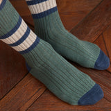 Vert & Marine & Blanc - Bandes - Coton