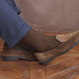 Burgundy & Khaki Green - Cotton Lisle