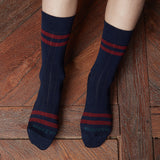 Navy & Dark Red - Cotton