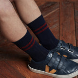 Navy & Dark Red - Cotton