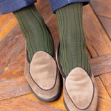 Khaki & Navy Blue - Super-Durable Cotton Lisle