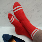 Rojo & Gris claro - Lino & Algodón