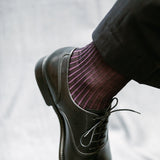 Anthracite Grey & Aubergine - Cotton Lisle