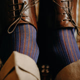 Midnight Blue & Hazel - Cotton Lisle