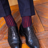 Navy & Red - Super-Durable Cotton Lisle