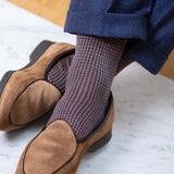 Nuit & Noisette - Hahnentritt - Superfestes Fil d'Écosse Baumwolle