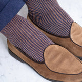 Nuit & Noisette - Hahnentritt - Superfestes Fil d'Écosse Baumwolle