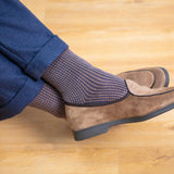 Nuit & Noisette - Hahnentritt - Superfestes Fil d'Écosse Baumwolle