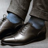 Navy & Sky Blue - Birdseye - Cotton Lisle