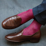 Carmine & Royal Blue - Birdseye - Cotton Lisle