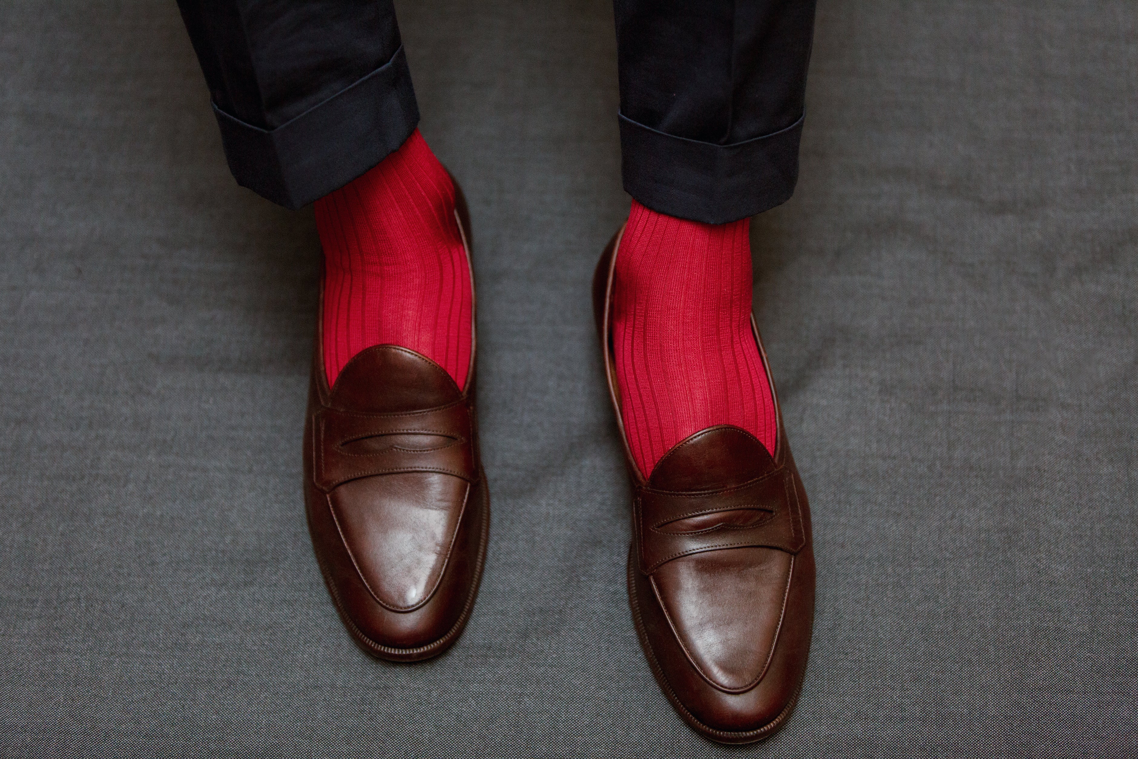 Silk socks burgundy red 100 silk Mes Chaussettes Rouges