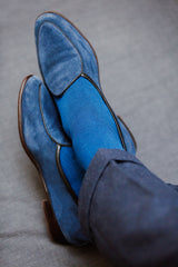 Denim & Electric Blue - Caviar - Superfestes Fil d'Écosse Baumwolle