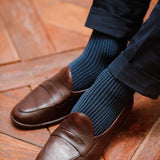 Marine & Acier - Pied-de-poule - Super-solide fil d'Écosse