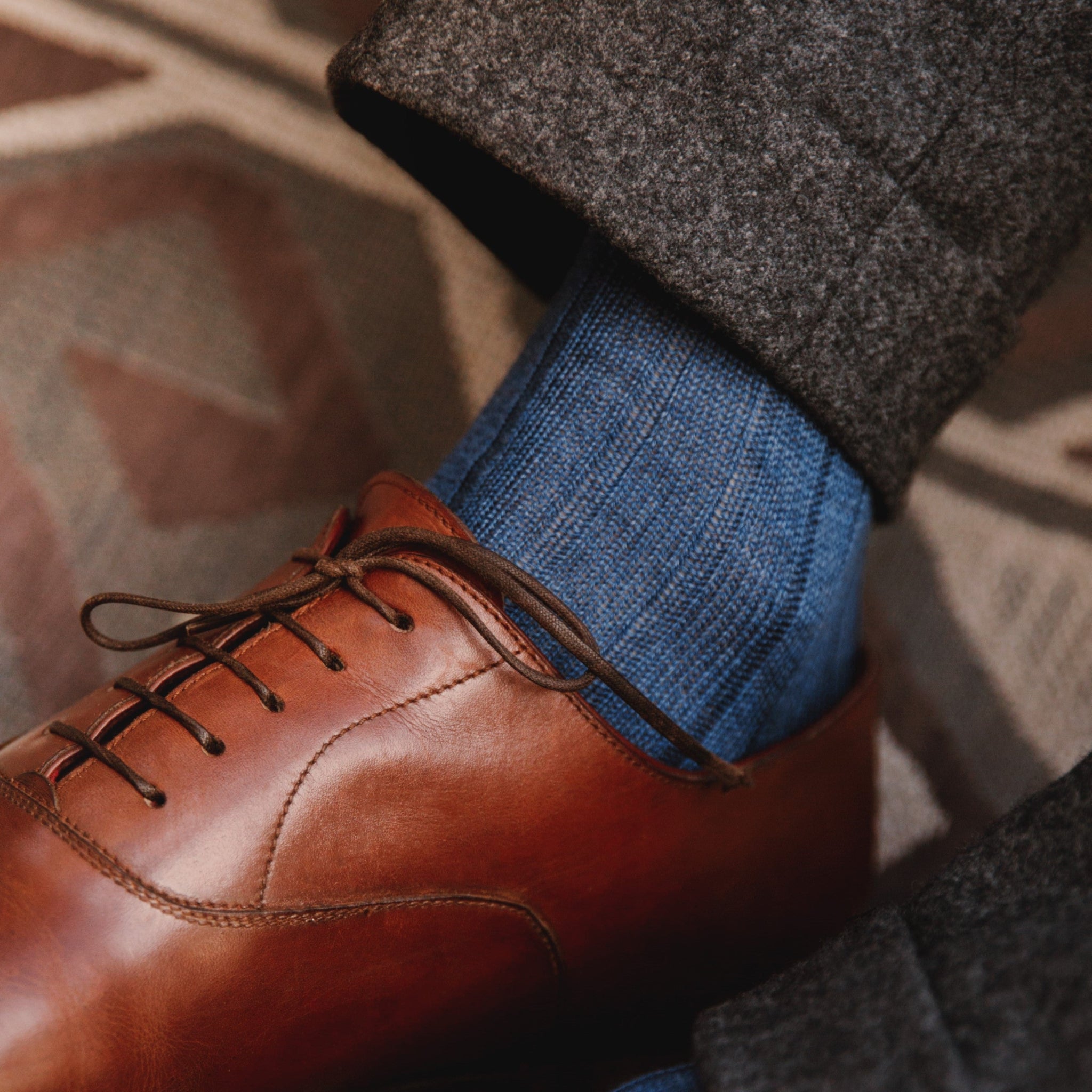 brown dress shoes gray pants Stripes, Argyles, and Dots Cotton Over the Calf Socks Big & Tall (US 12-16) Perfect For Grey Dress Pants with Brown