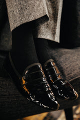 Chaussettes noires en 72% Fil d'Ecosse, 26% Polyamide, 2% Elasthanne. Modèle de mi-mollet (courtes) pour femme de la marque Daphné. Légères, fines et douces. Pointure : du 36 au 41