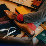 Rouge & Bleu ciel - Chevrons - Fil d'Écosse