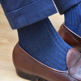 Navy Blue & Khaki - Linen & Cotton