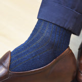 Navy Blue & Khaki - Linen & Cotton