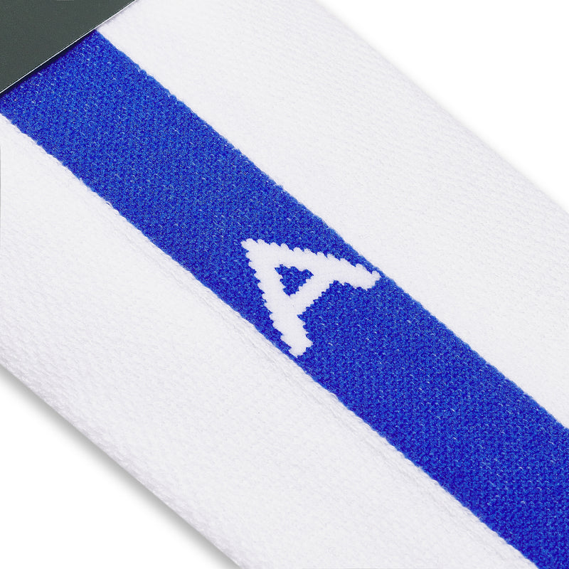 Individual monogrammed sock - White & Royal Blue