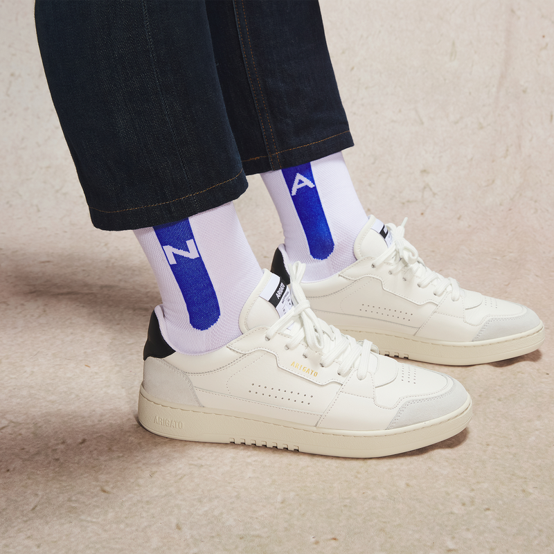 Chaussette monogrammée à l'unité - Blanc & Bleu roi