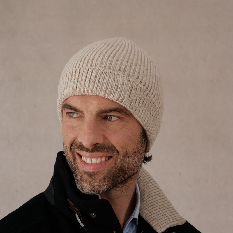 Beige - Hat - 100% Cashmere