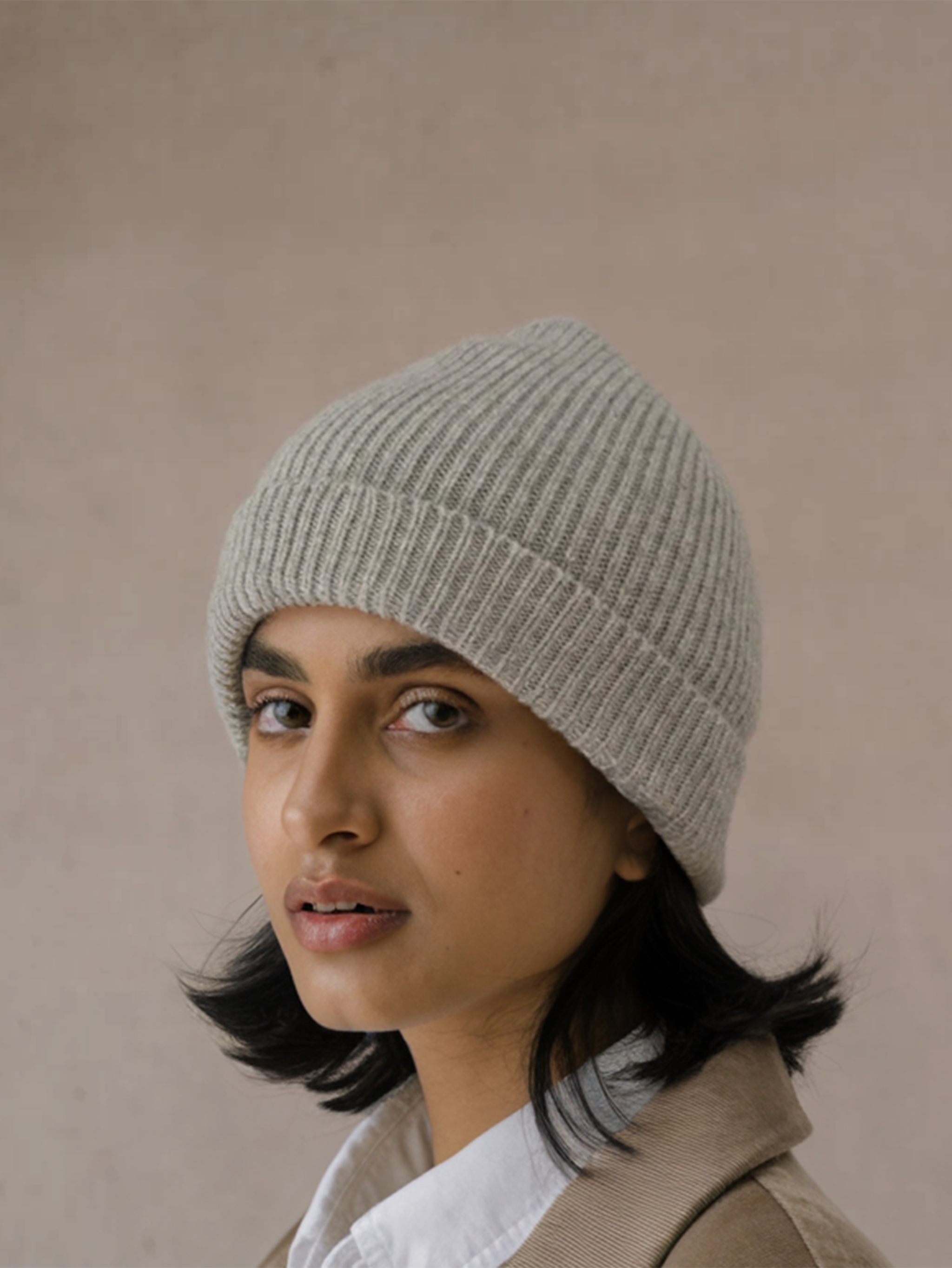 Gris clair - Bonnet femme - 100% Cachemire