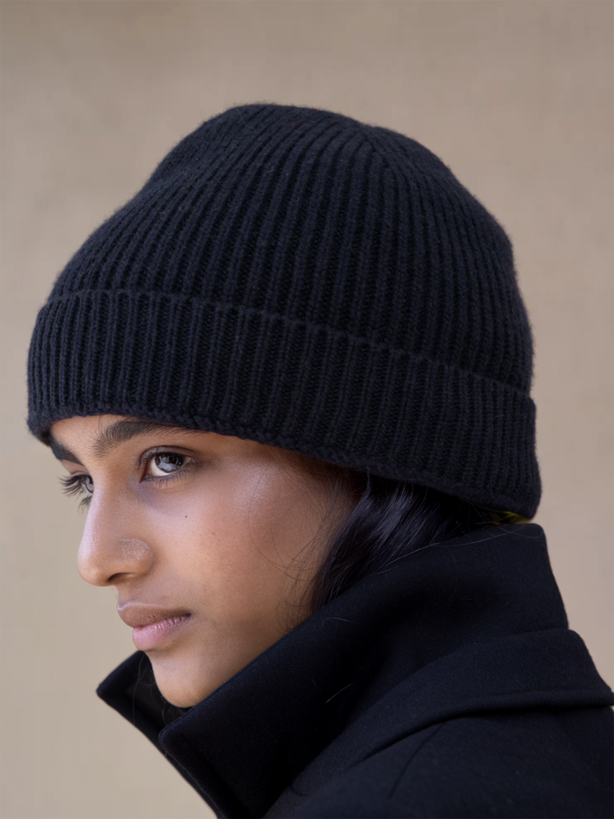 Bleu marine - Bonnet femme - 100% Cachemire
