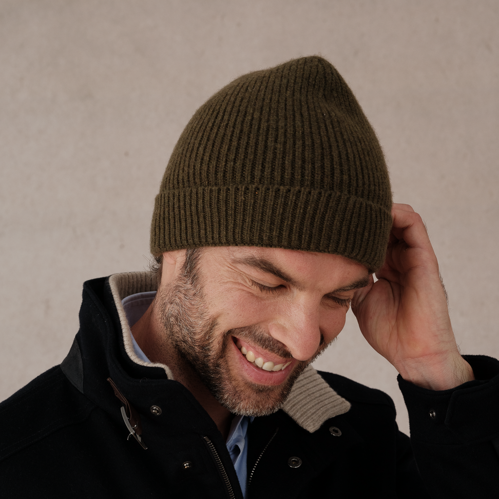 カーキ・カシミア100％ 帽子 - フランス製 – Mes Chaussettes Rouges