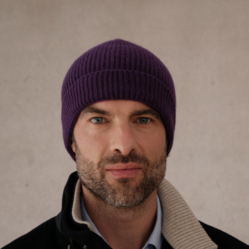 Purple - Hat - 100% Cashmere