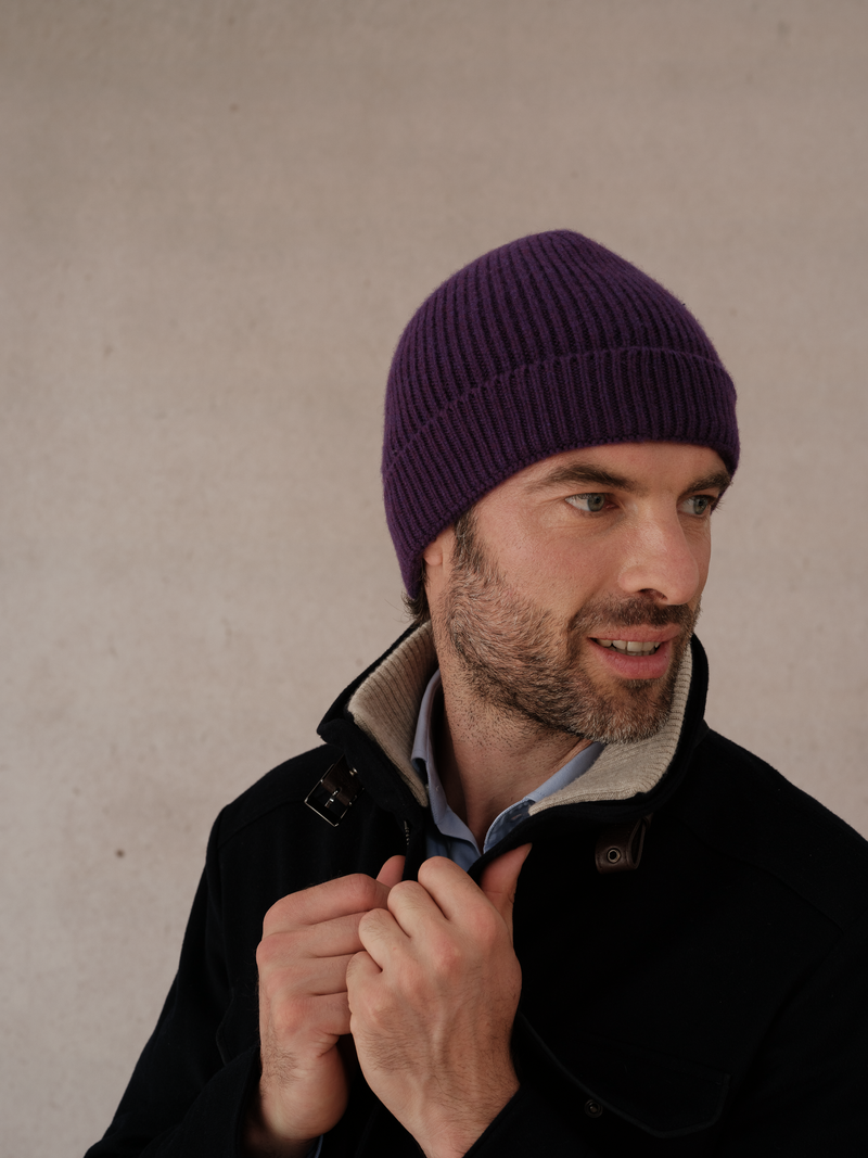 Purple - Hat - 100% Cashmere