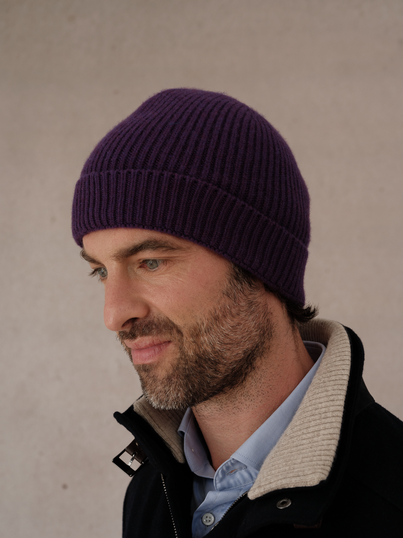 Purple - Hat - 100% Cashmere